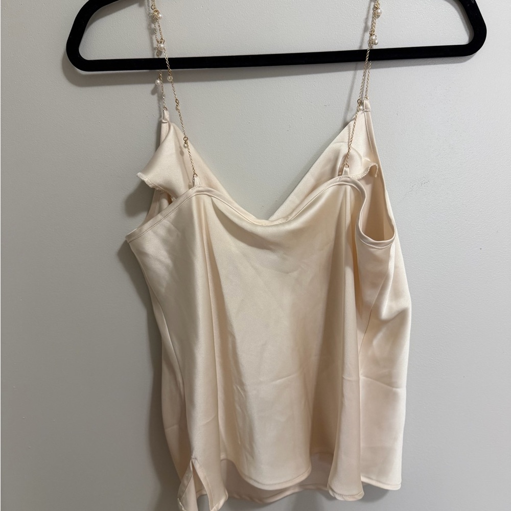 Joie Chain Pearl Straps Tank Top Women’s Large NWT - Picture 6 of 7